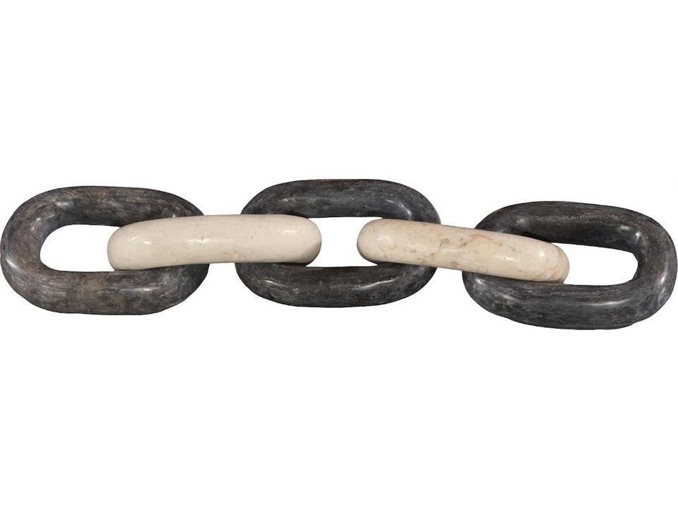 Holiday Marble Quad Link Chain Decorative Accent in Mixed Beige Black