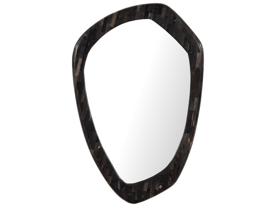 Morphic Petrified Point Wall Mirror in Black Petrified Wood Frame
