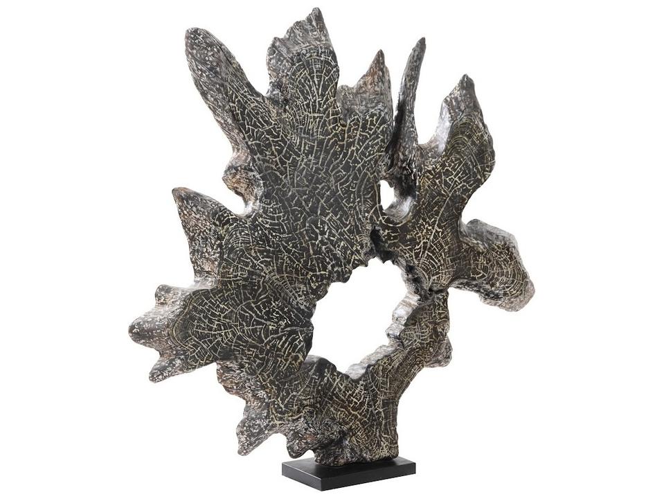 Trending Wash and Stone Teak Wood Sculpture with Metal Stand
