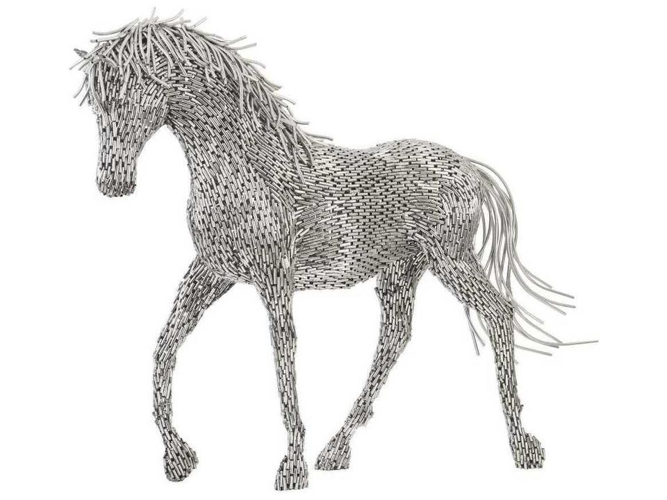 Walking Horse Pipe Sculpture Stainless Steel