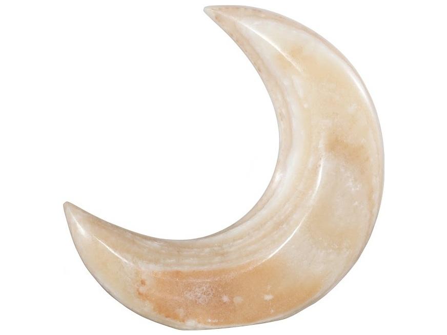 Large Onyx Moon Sculpture Assorted Brown Off White Natural