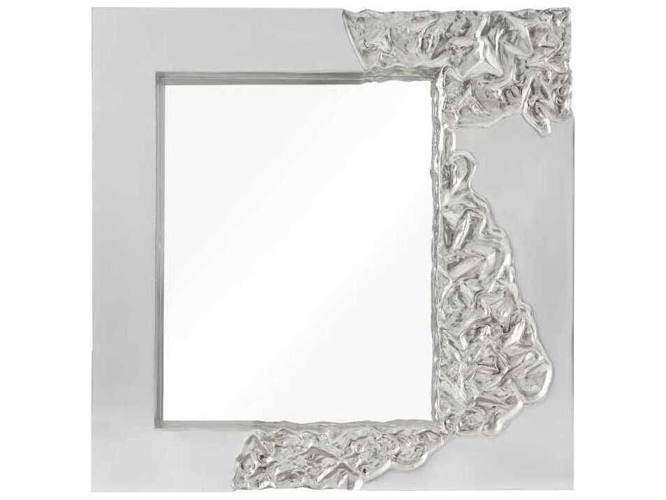 Mercury Square Wall Mirror in Silver Leaf