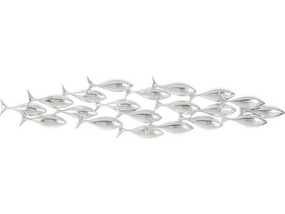 School of Fish Wall Art Silver Leaf Dimensional Decor