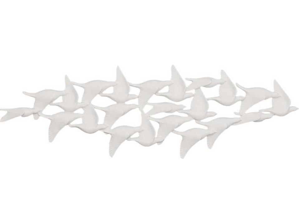 Flock of Birds Dimensional Wall Art in Matte White