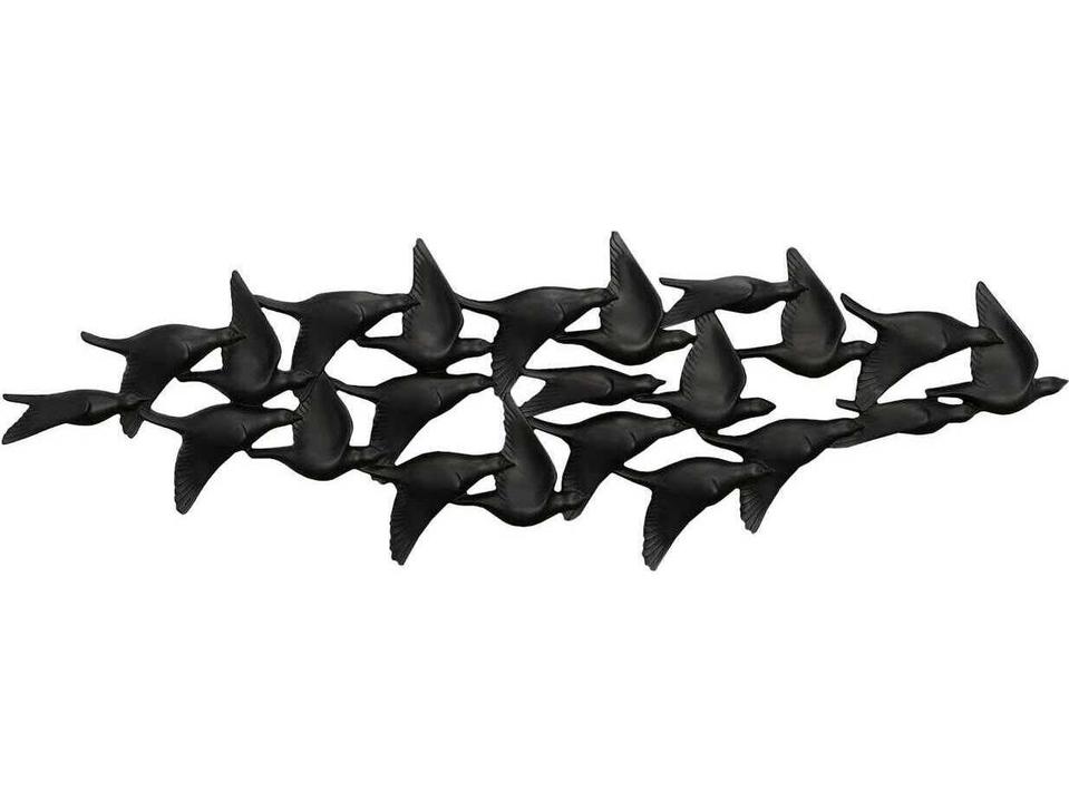 Flock Of Birds Wall Art in Matte Black Artisan Resin