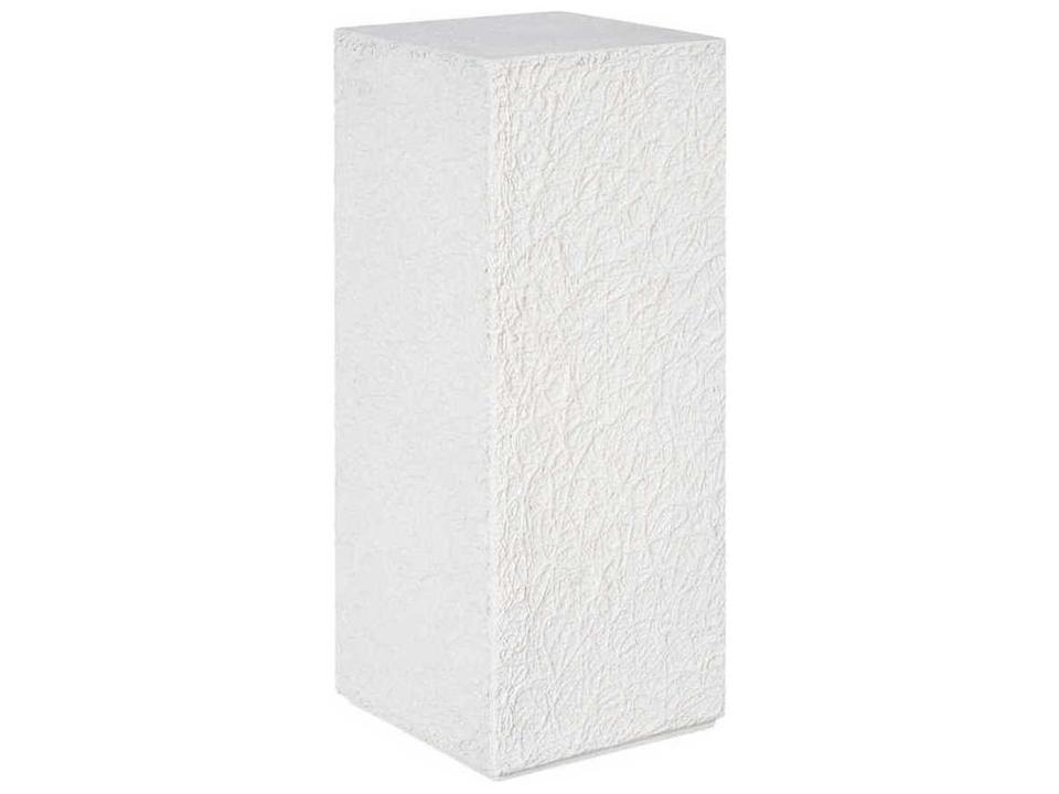 String Theory Square Resin White Stone End Table Large