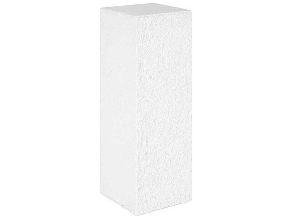 String Theory Square Resin White Stone End Table