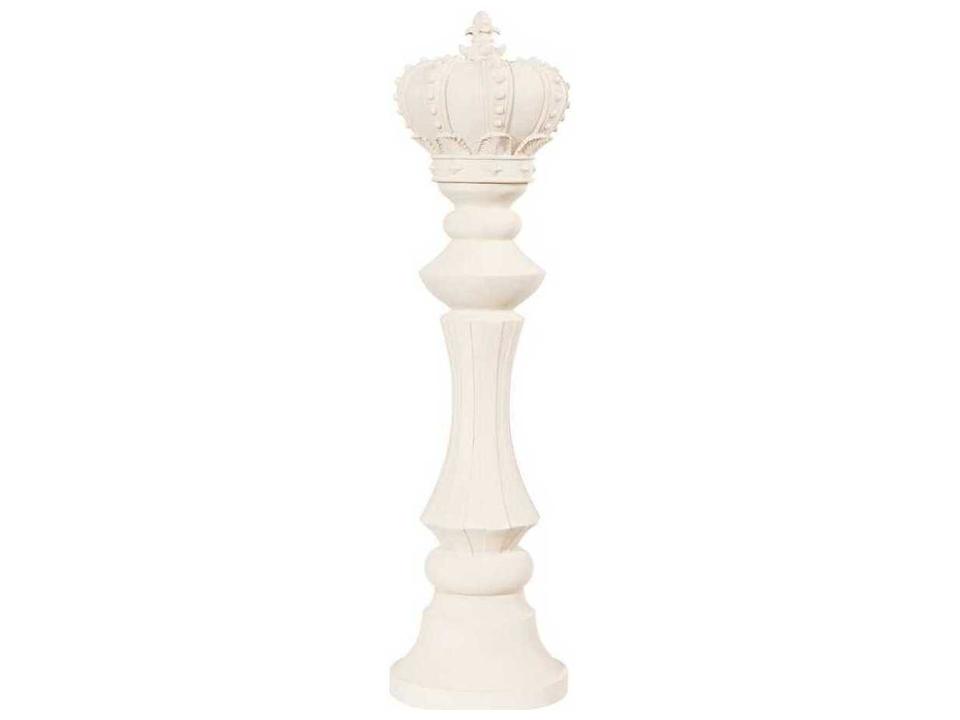 King Chess Sculpture Cast Stone White