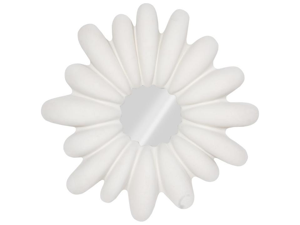 Radial Shell Mirror in White Stone and Resin Finish