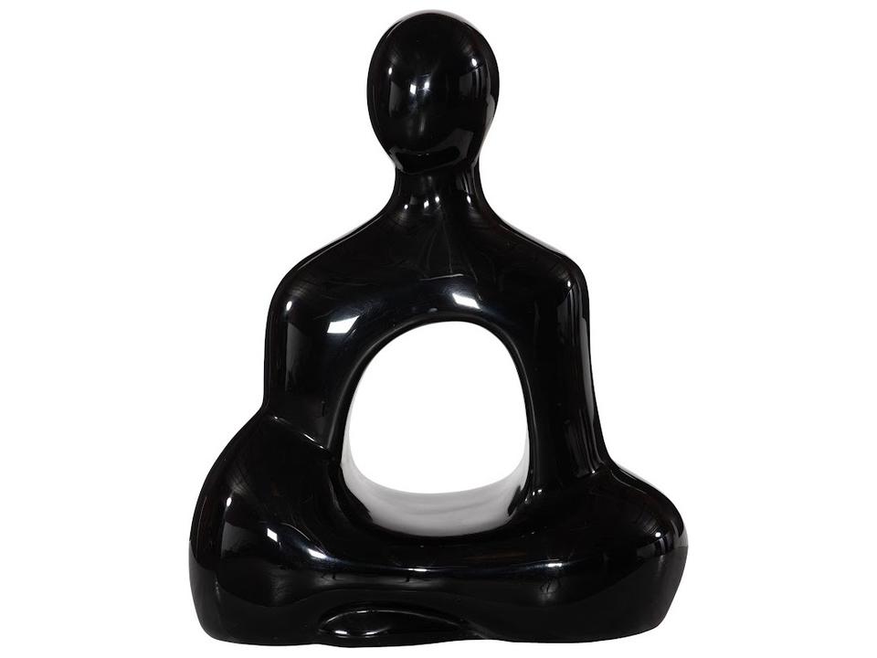 Seated Buddha Sculpture in Gel Coat Black