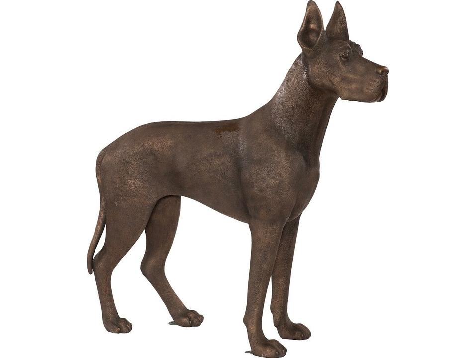 Great Dane Standing Bronze Brown Sculpture