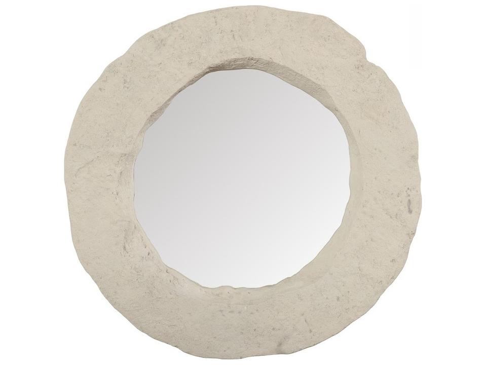 Formation Round Wall Mirror in Off White Roman Stone