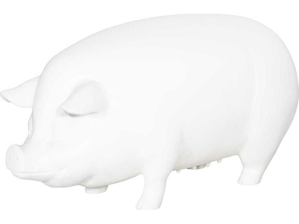 Pig Standing Sculpture in Off White Resin