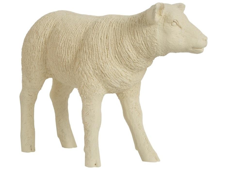 Texelaar Sheep Animal Sculpture in Wood White Finish