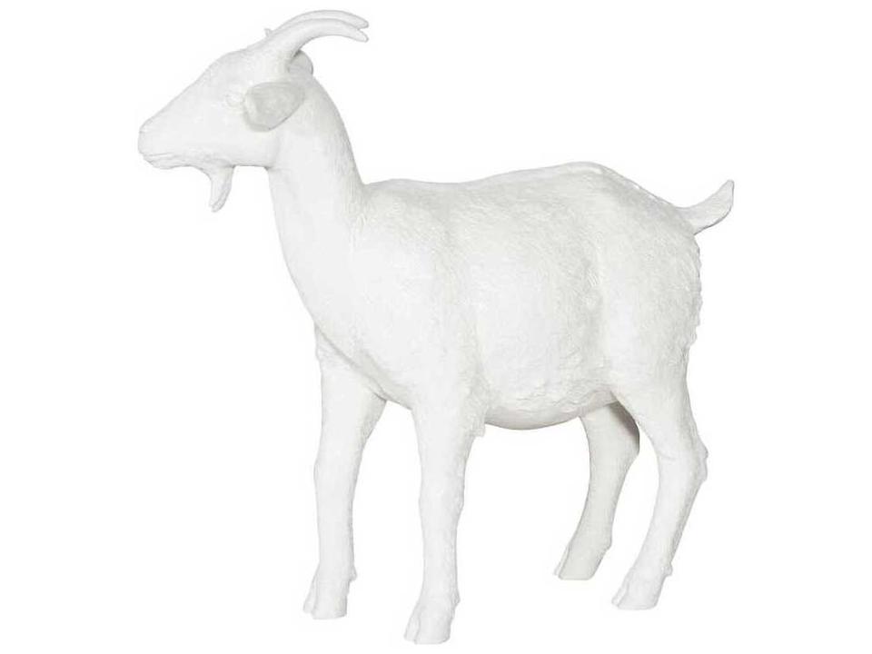 Off White Goat Sculpture with Matte Finish