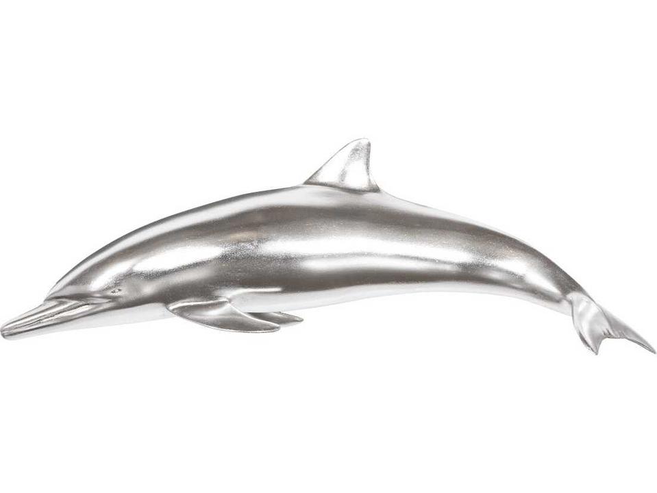 Silver Leaf Dolphin Wall Sculpture Modern Organic Design