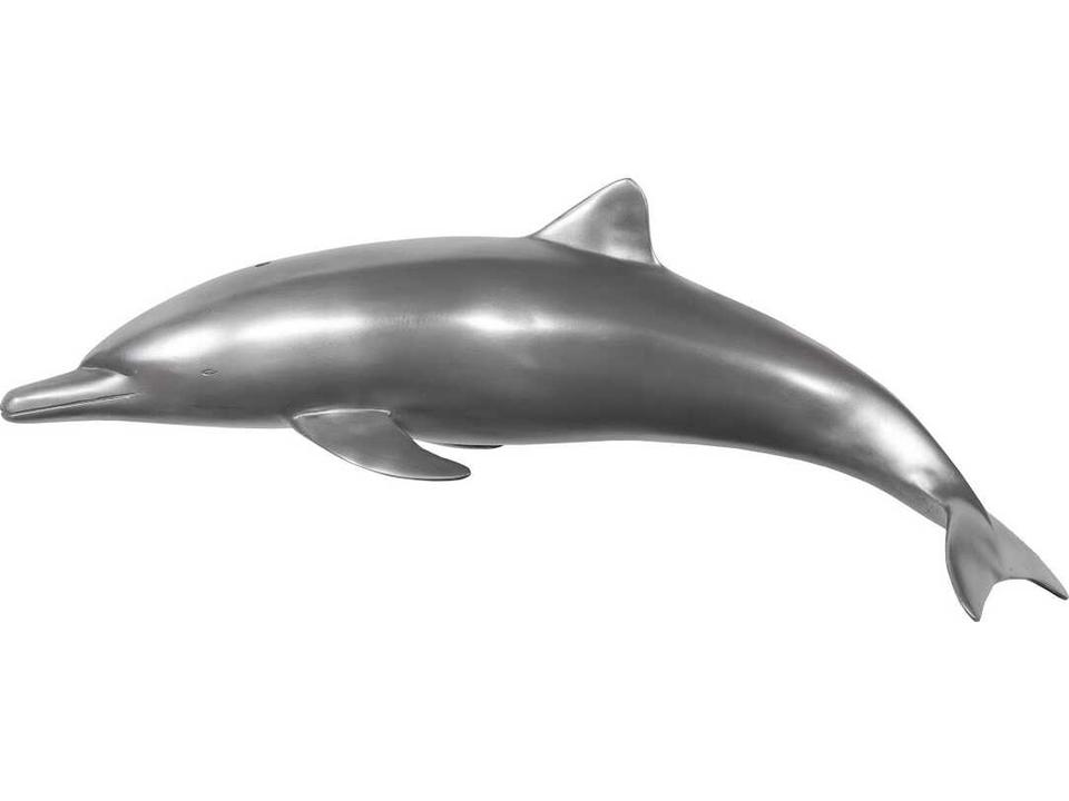 Dolphin Polished Aluminum Wall Accent Sculpture