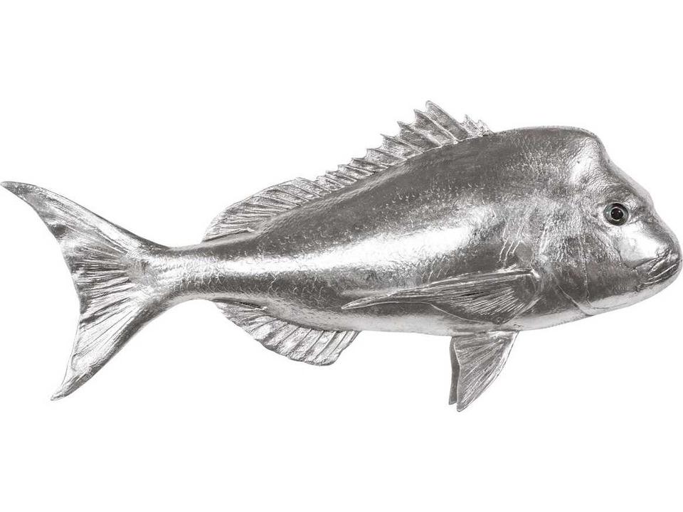 Silver Leaf Australian Snapper Fish 3D Wall Sculpture