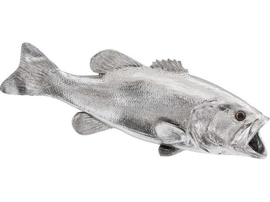 Largemouth Bass Fish 3D Wall Art in Silver Leaf