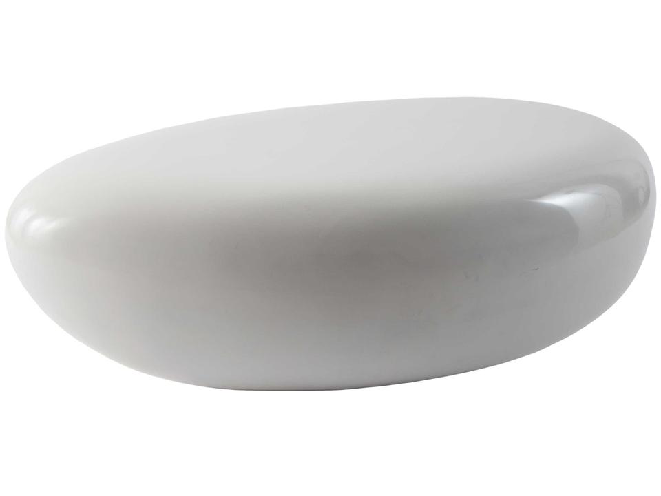 River Stone Small Coffee Table in Gel Coat White