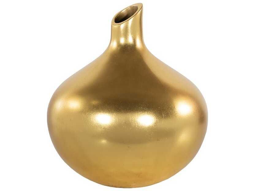 Katha Pear Shaped Vase in Gold Leaf