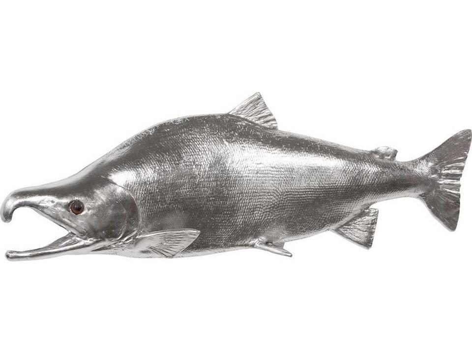 Sockeye Salmon Silver Leaf Resin Wall Sculpture