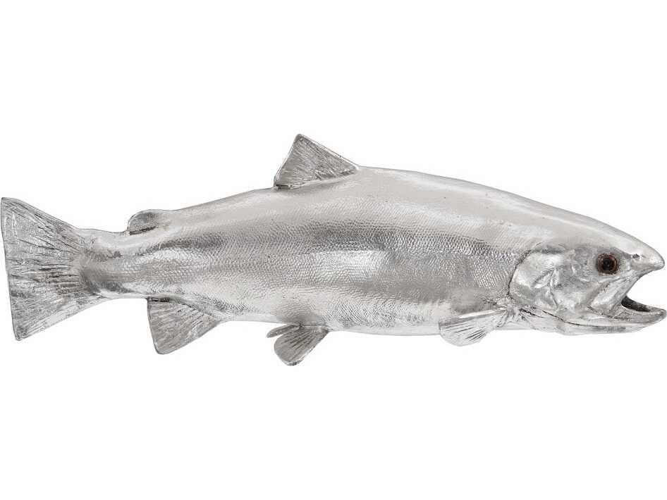 Rainbow Trout Decorative Sculpture in Silver Leaf