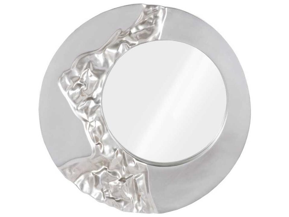 Mercury Wall Mirror Round Silver Leaf