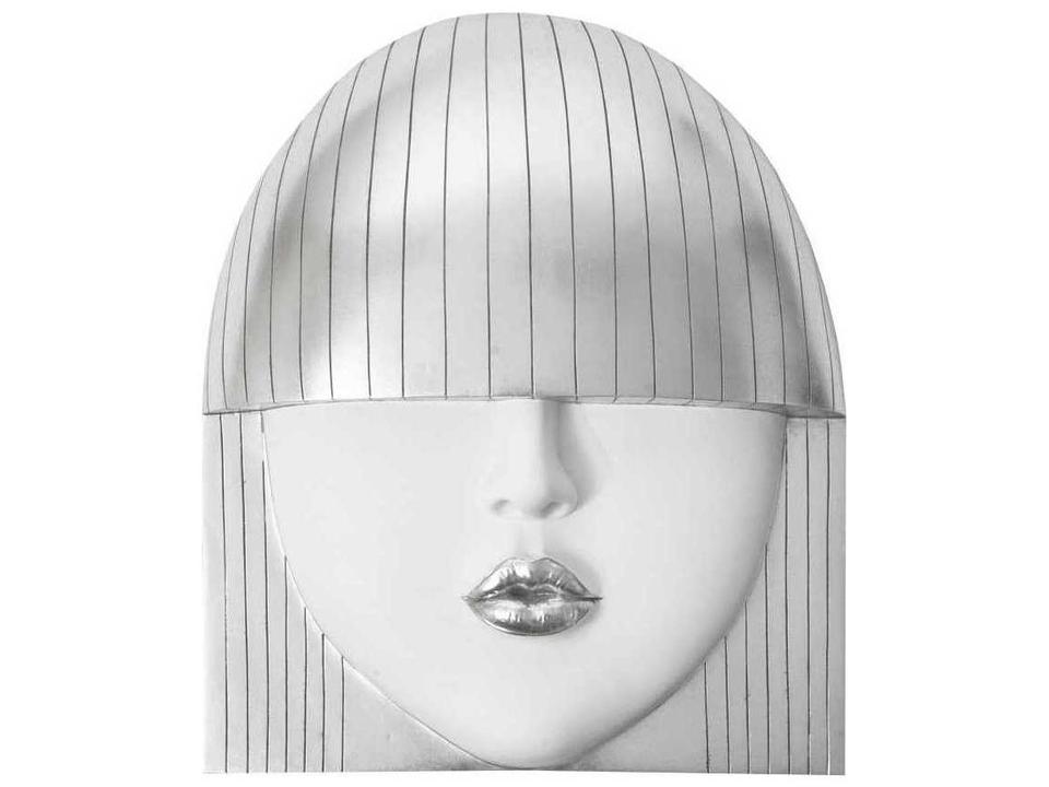 Fashion Faces Kiss Large 3D Wall Art in White and Silver Leaf