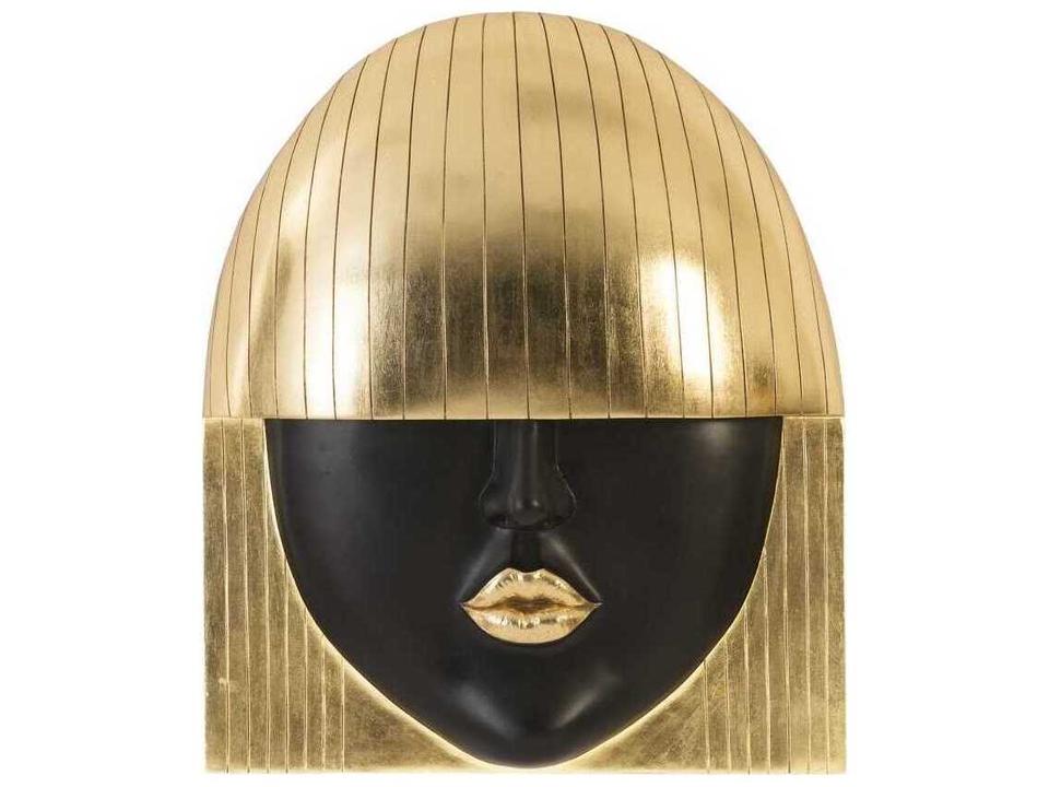 Fashion Faces Kiss 3D Wall Art in Black and Gold Leaf