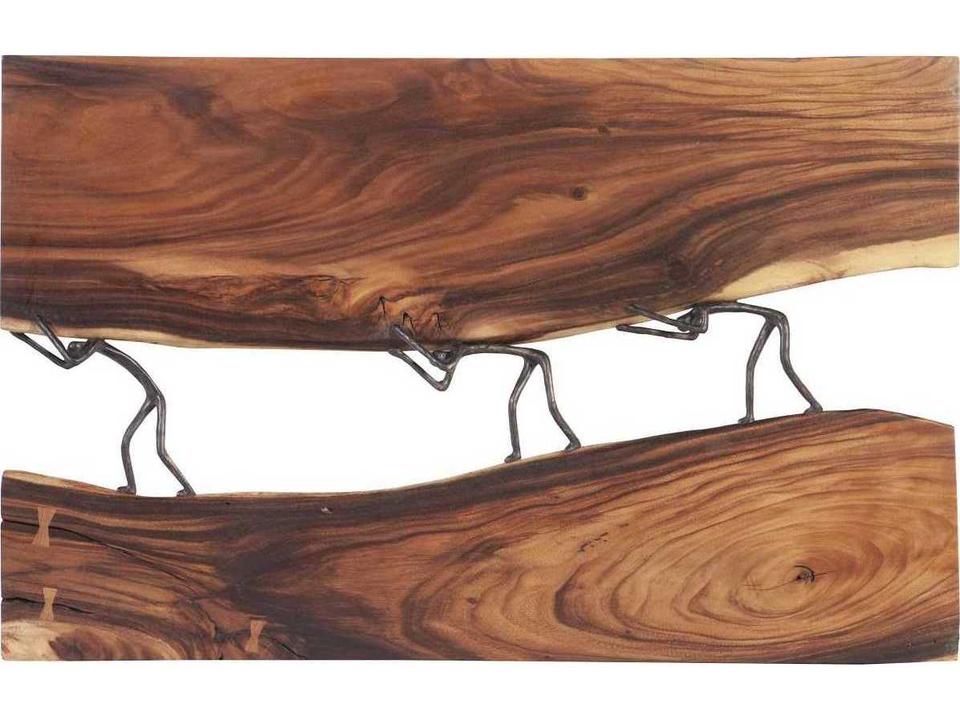 Atlas River Natural Chamcha Wood and Metal Wall Panel