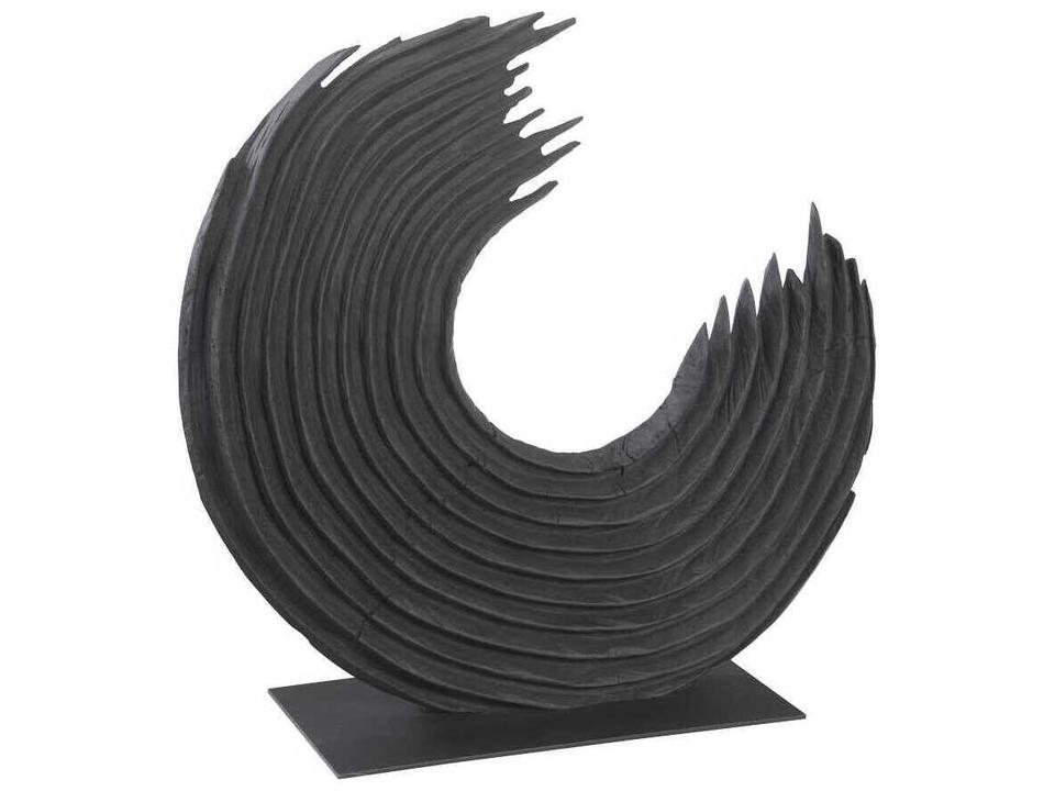 Swoop Small Black Wood Tabletop Sculpture