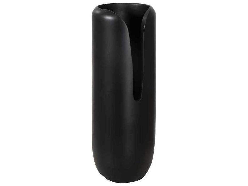 Interval Wood Decorative Vase in Black