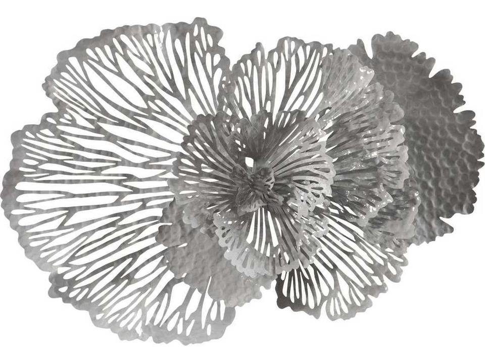 Flowers Wall Art Medium Gray Powder-Coated Metal