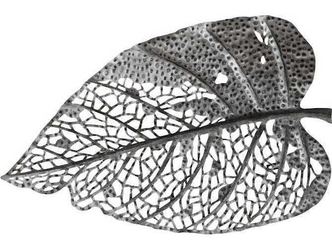 Birch Leaf Metal Wall Art in Silver Matte Lacquer