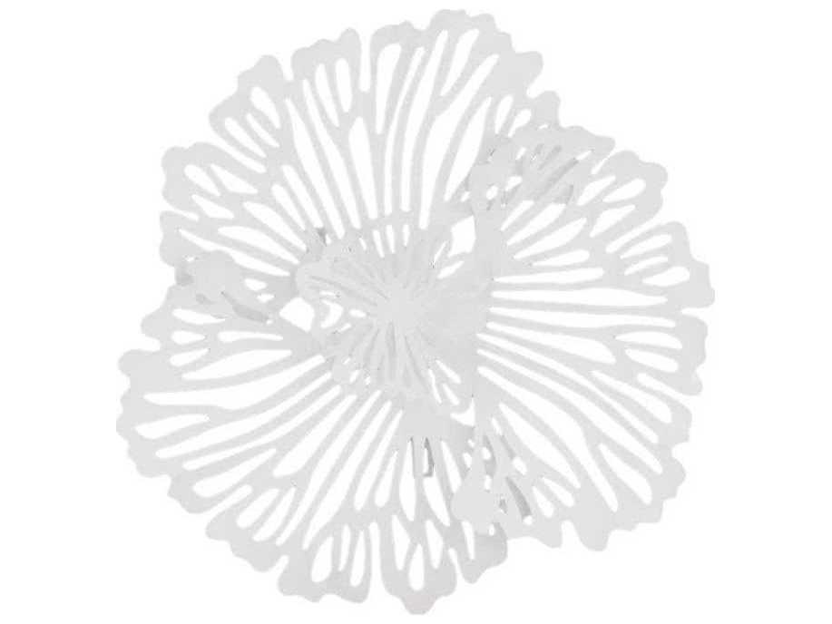 Flowers Wall Art Extra Small White Metal