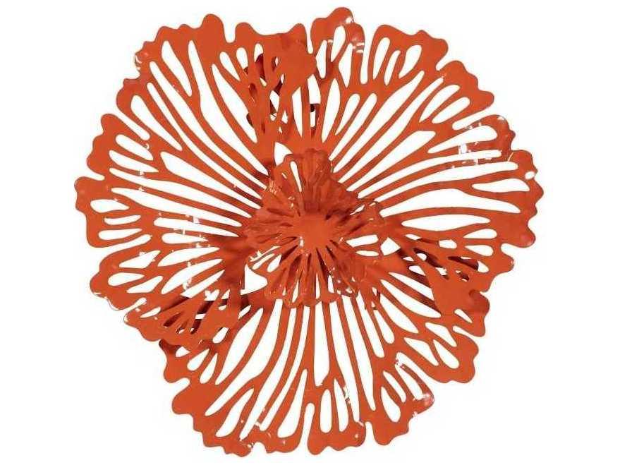 Flower Wall Art Extra Small Coral Metal Panel