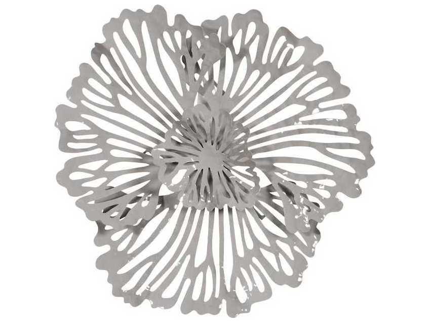 Flowers Extra Small Gray Metal Wall Art