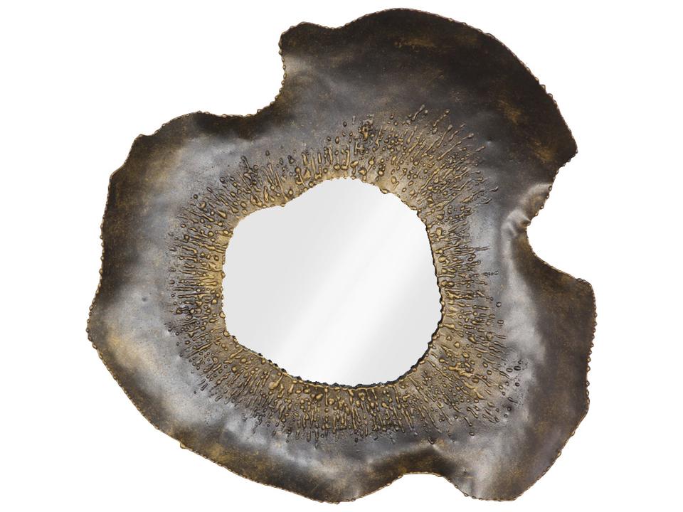 Bloom Wall Mirror in Black and Silver Metal