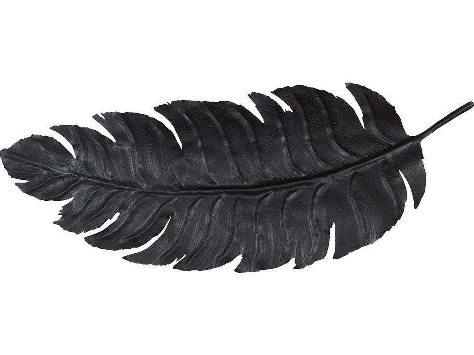 Feather Metal Wall Art in Black Iron