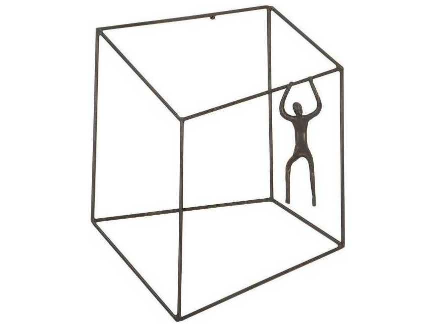 Perspective Square Metal Wall Art in Rust