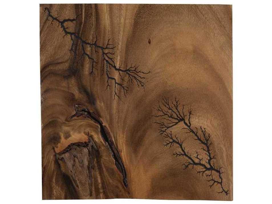 Lightning Wood Wall Art Tile in Natural Chamcha Wood