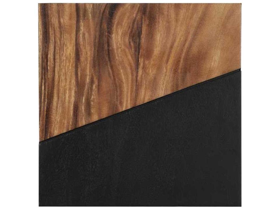 Geometry Wood Wall Tile in Natural and Black Chamcha Wood