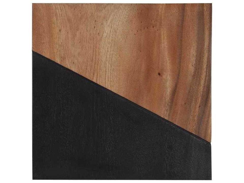 Geometry Natural Black Chamcha Wood Wall Art Tile