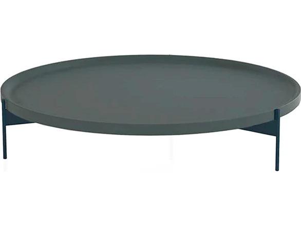 Abaco Low Round Coffee Table in Piombo Lava Matt Lacquer