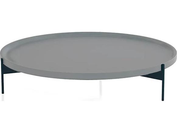 Abaco Low Round Coffee Table Ash Grey Cenere and Charcoal Lava Matt Lacquer