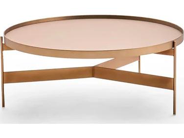 Abaco Medium Round Coffee Table in Matte Bronze Metal