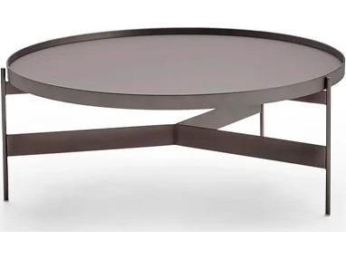 Abaco Medium Round Coffee Table with Matte Titanium Finish