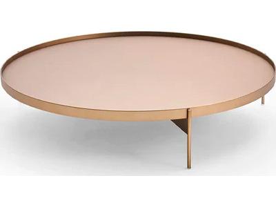 Abaco Low Round Coffee Table in Matte Bronze