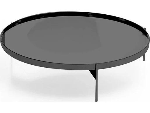 Abaco Low Round Coffee Table in Matte Titanium